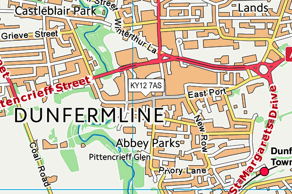 KY12 7AS map - OS VectorMap District (Ordnance Survey)