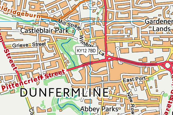 KY12 7BD map - OS VectorMap District (Ordnance Survey)