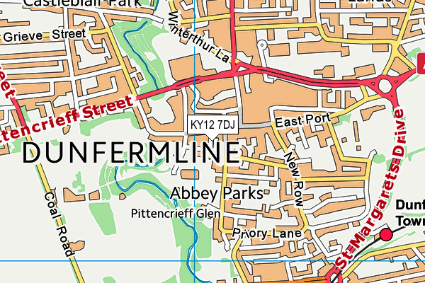 KY12 7DJ map - OS VectorMap District (Ordnance Survey)