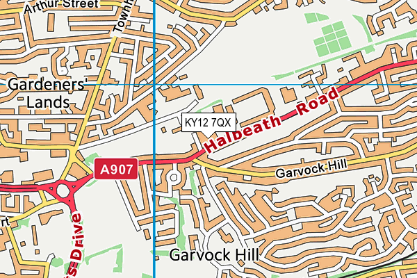 KY12 7QX map - OS VectorMap District (Ordnance Survey)