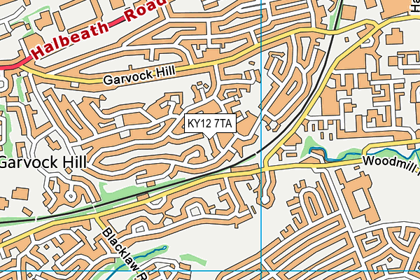 KY12 7TA map - OS VectorMap District (Ordnance Survey)