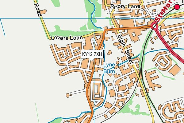 KY12 7XH map - OS VectorMap District (Ordnance Survey)