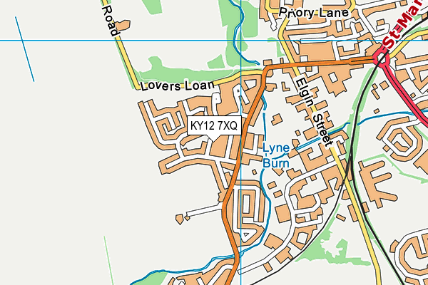 KY12 7XQ map - OS VectorMap District (Ordnance Survey)
