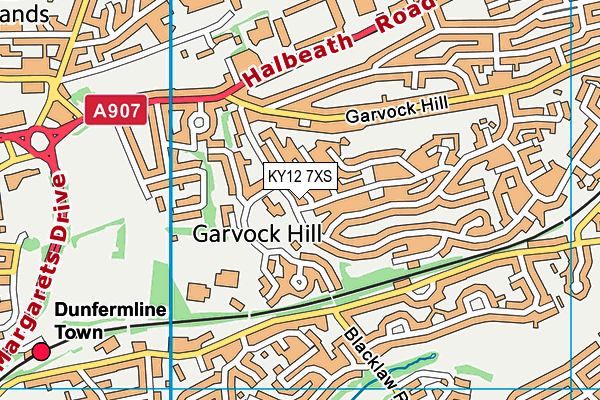 KY12 7XS map - OS VectorMap District (Ordnance Survey)