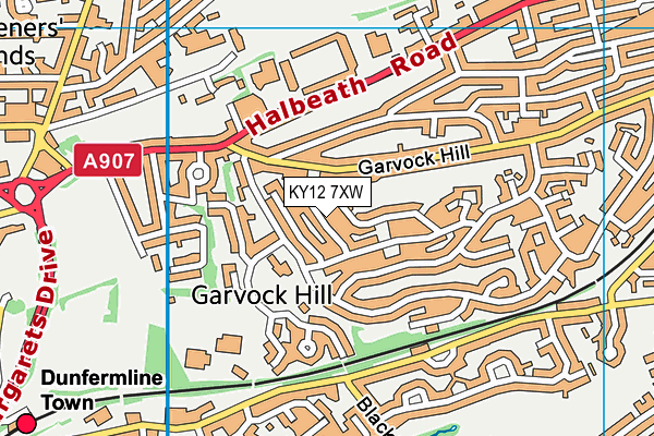 KY12 7XW map - OS VectorMap District (Ordnance Survey)