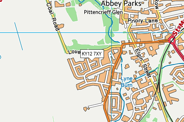 KY12 7XY map - OS VectorMap District (Ordnance Survey)