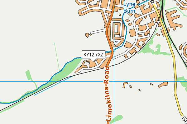 KY12 7XZ map - OS VectorMap District (Ordnance Survey)