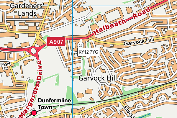 KY12 7YG map - OS VectorMap District (Ordnance Survey)