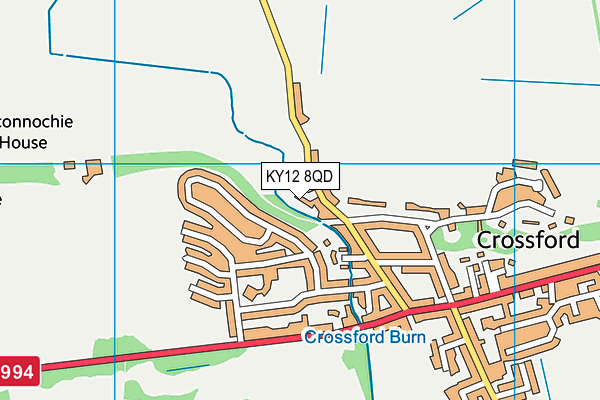 KY12 8QD map - OS VectorMap District (Ordnance Survey)