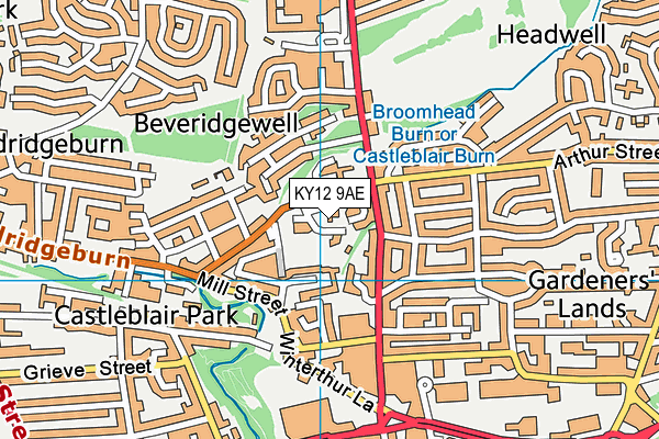 KY12 9AE map - OS VectorMap District (Ordnance Survey)