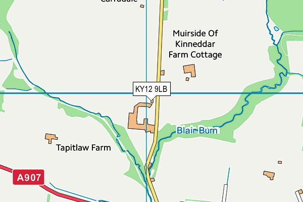 KY12 9LB map - OS VectorMap District (Ordnance Survey)