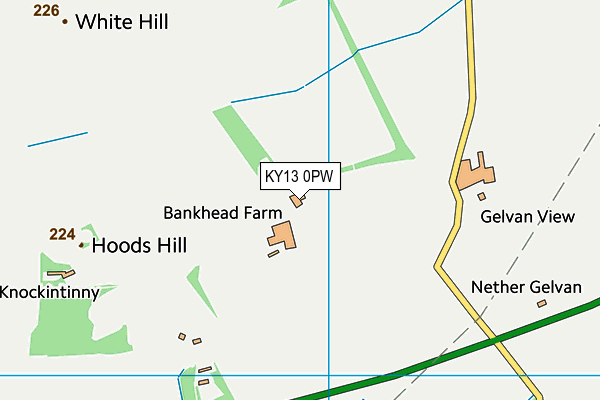 KY13 0PW map - OS VectorMap District (Ordnance Survey)
