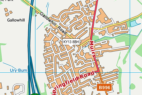 KY13 8BH map - OS VectorMap District (Ordnance Survey)