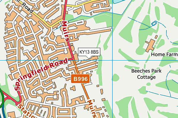 KY13 8BS map - OS VectorMap District (Ordnance Survey)