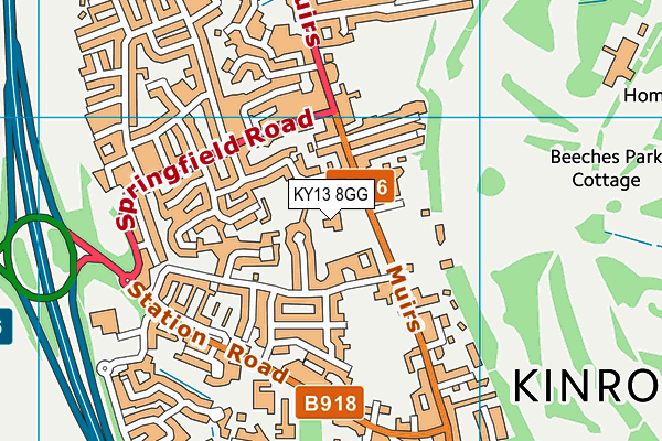 KY13 8GG map - OS VectorMap District (Ordnance Survey)