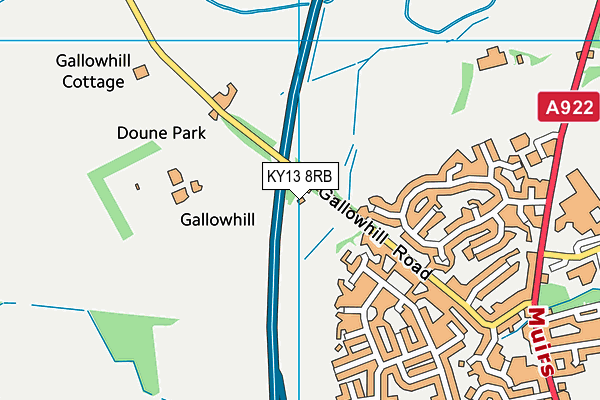 KY13 8RB map - OS VectorMap District (Ordnance Survey)