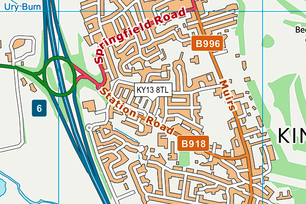 KY13 8TL map - OS VectorMap District (Ordnance Survey)