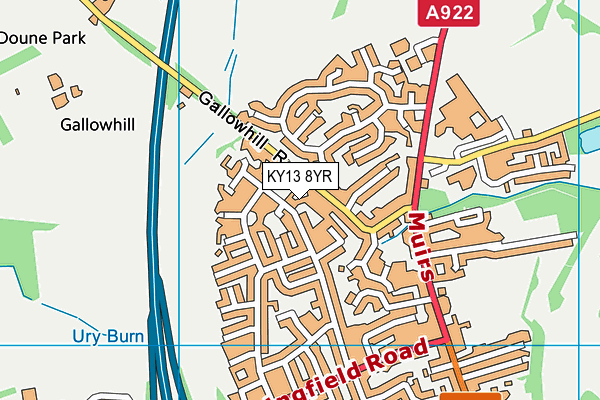 KY13 8YR map - OS VectorMap District (Ordnance Survey)