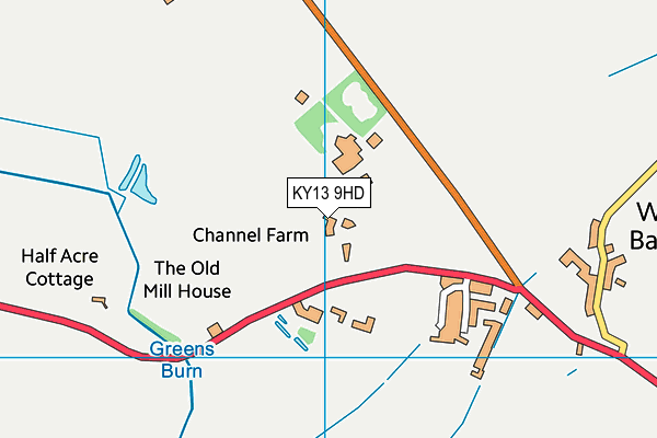 KY13 9HD map - OS VectorMap District (Ordnance Survey)