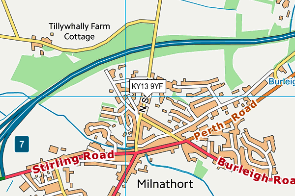 KY13 9YF map - OS VectorMap District (Ordnance Survey)