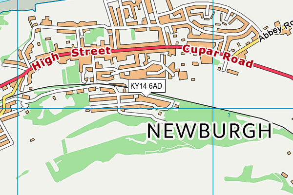 KY14 6AD map - OS VectorMap District (Ordnance Survey)