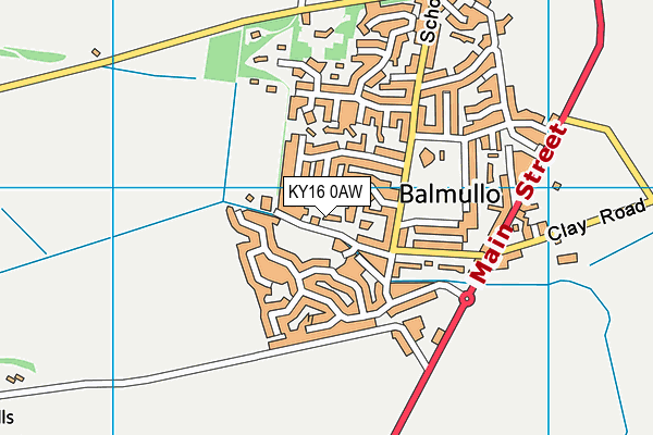 KY16 0AW map - OS VectorMap District (Ordnance Survey)