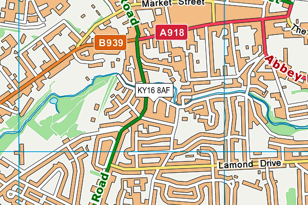 KY16 8AF map - OS VectorMap District (Ordnance Survey)