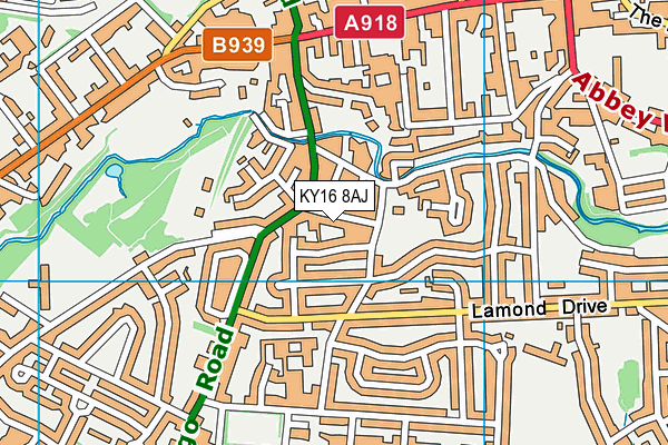 KY16 8AJ map - OS VectorMap District (Ordnance Survey)