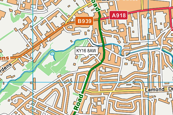 KY16 8AW map - OS VectorMap District (Ordnance Survey)
