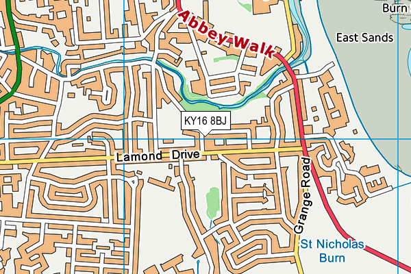 KY16 8BJ map - OS VectorMap District (Ordnance Survey)