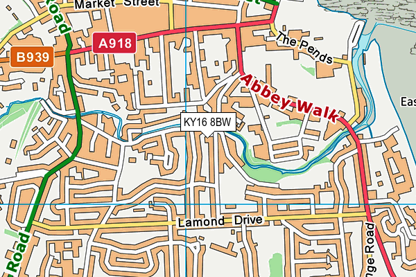 KY16 8BW map - OS VectorMap District (Ordnance Survey)