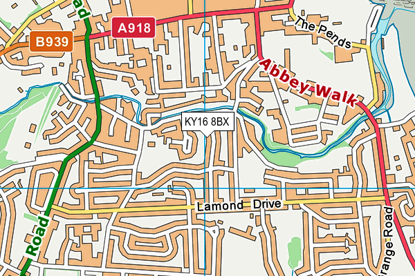 KY16 8BX map - OS VectorMap District (Ordnance Survey)