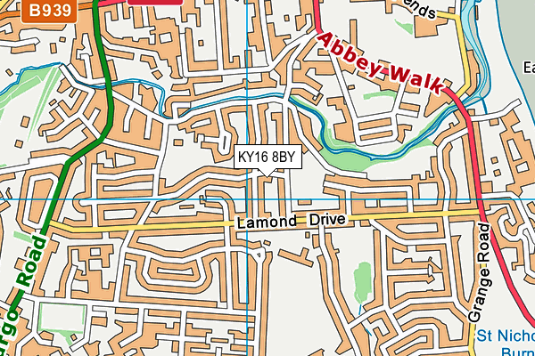 KY16 8BY map - OS VectorMap District (Ordnance Survey)