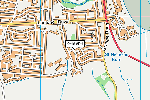 KY16 8DH map - OS VectorMap District (Ordnance Survey)