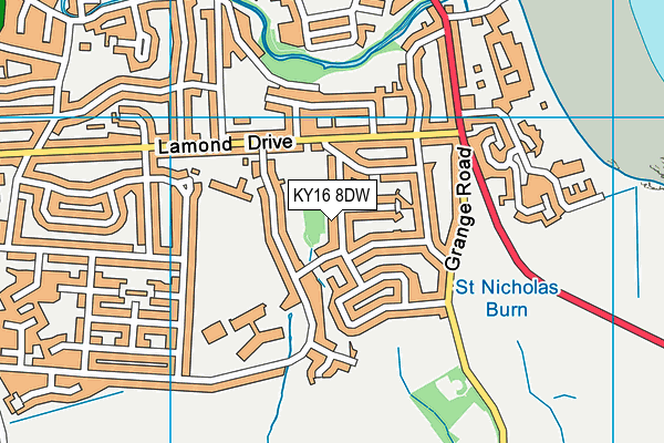 KY16 8DW map - OS VectorMap District (Ordnance Survey)
