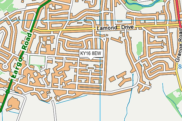 KY16 8EW map - OS VectorMap District (Ordnance Survey)