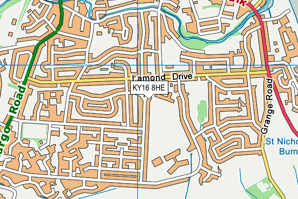 KY16 8HE map - OS VectorMap District (Ordnance Survey)