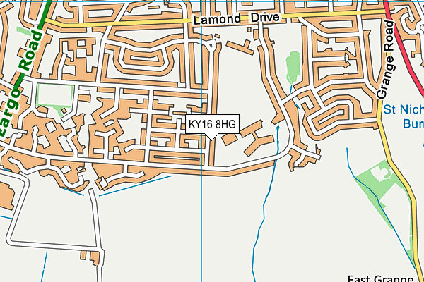 KY16 8HG map - OS VectorMap District (Ordnance Survey)