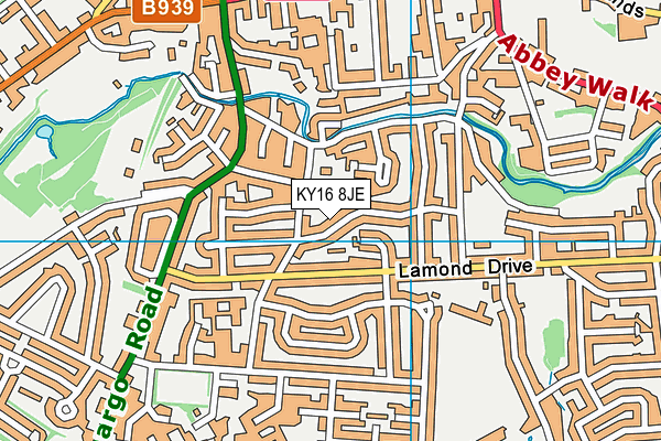 KY16 8JE map - OS VectorMap District (Ordnance Survey)