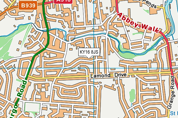 KY16 8JS map - OS VectorMap District (Ordnance Survey)