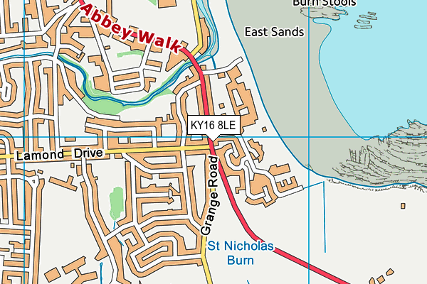 KY16 8LE map - OS VectorMap District (Ordnance Survey)