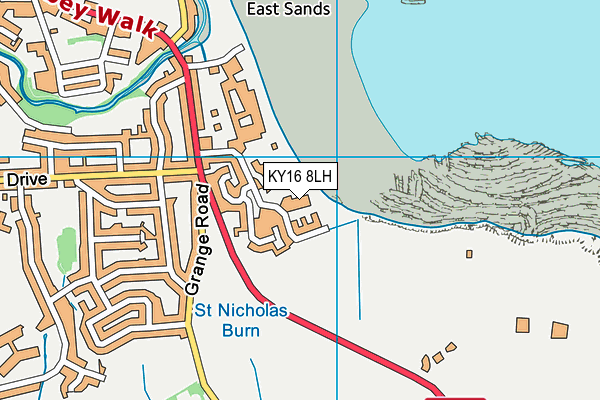 KY16 8LH map - OS VectorMap District (Ordnance Survey)