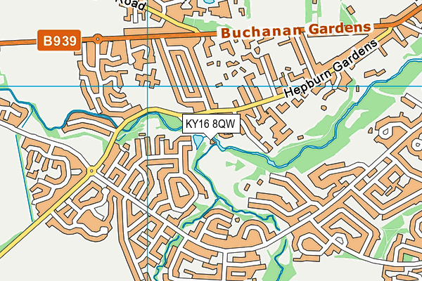 KY16 8QW map - OS VectorMap District (Ordnance Survey)