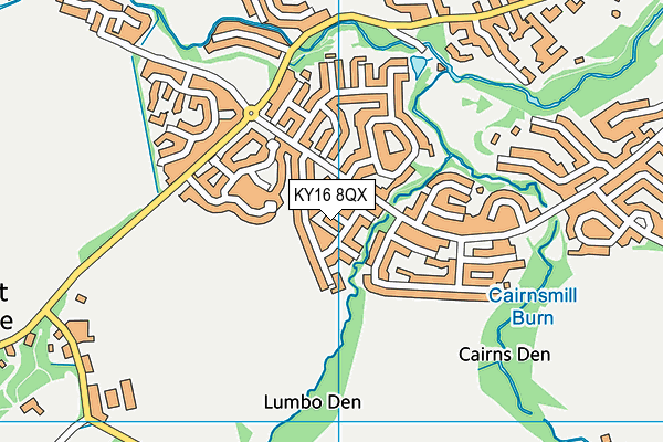 KY16 8QX map - OS VectorMap District (Ordnance Survey)