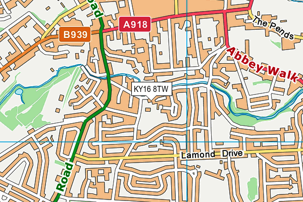 KY16 8TW map - OS VectorMap District (Ordnance Survey)