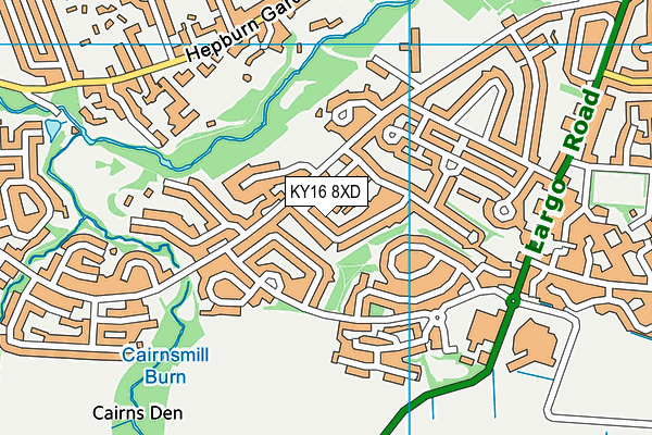 KY16 8XD map - OS VectorMap District (Ordnance Survey)