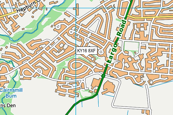 KY16 8XF map - OS VectorMap District (Ordnance Survey)