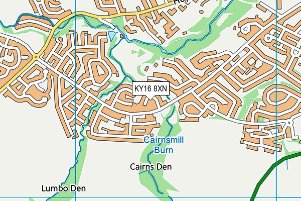 KY16 8XN map - OS VectorMap District (Ordnance Survey)