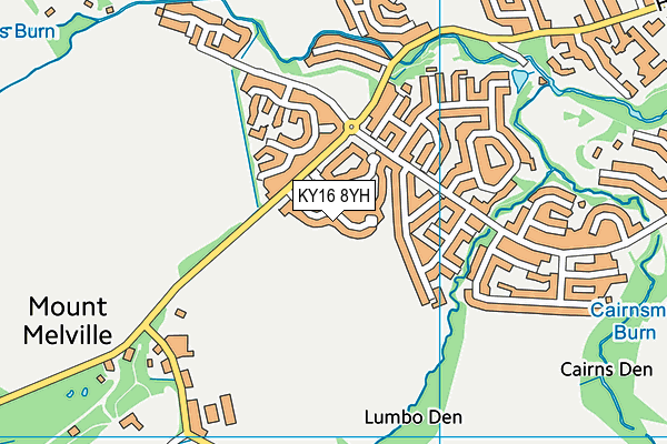 KY16 8YH map - OS VectorMap District (Ordnance Survey)