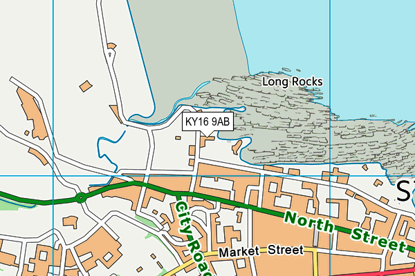 KY16 9AB map - OS VectorMap District (Ordnance Survey)